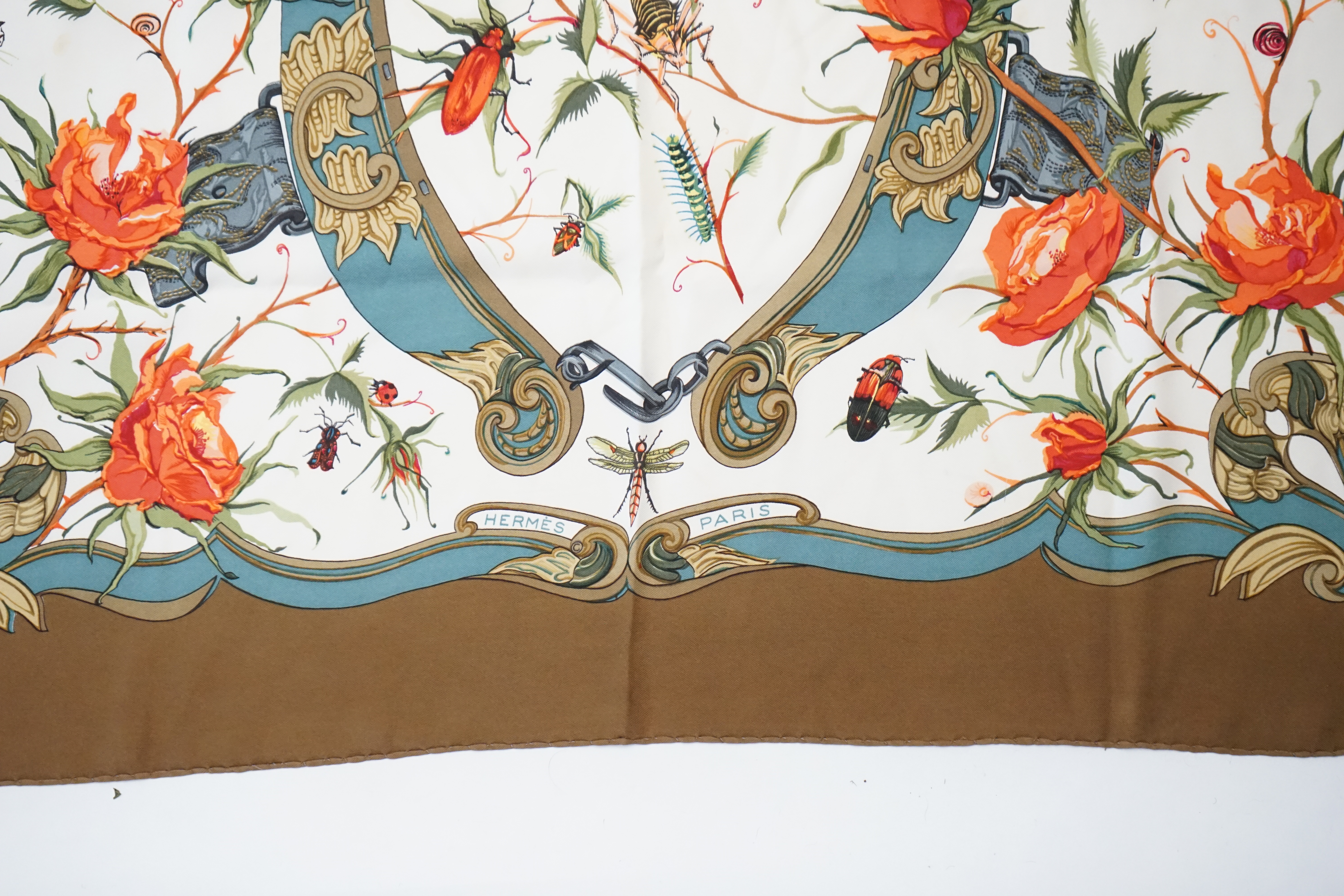 A Hermès 'Ingrid' by Lenke Szechenzyl silk scarf, approx 96cm x 92cm
